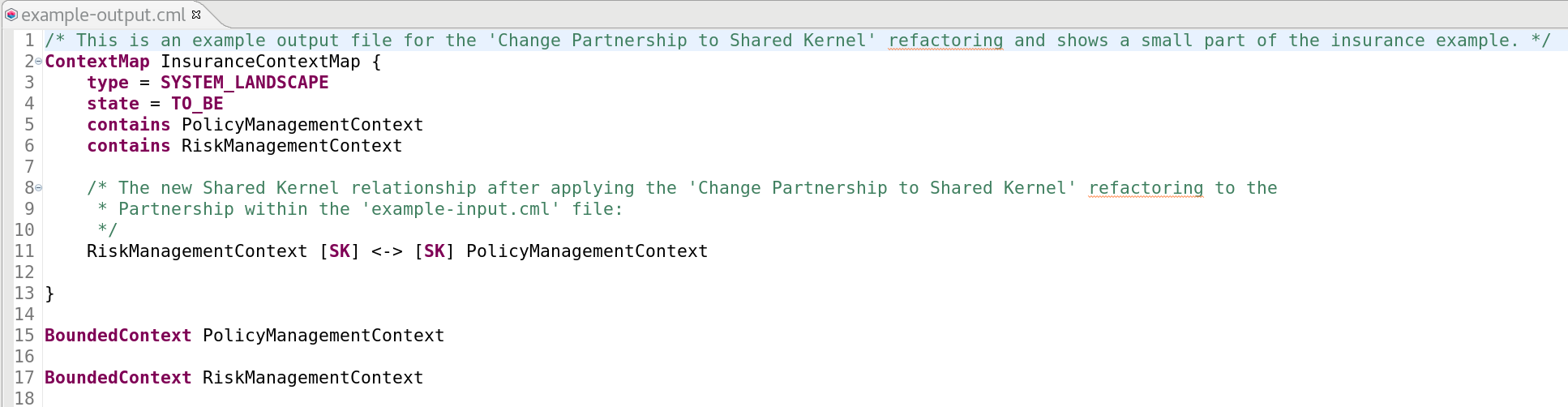 Change Partnership to Shared Kernel Example Output