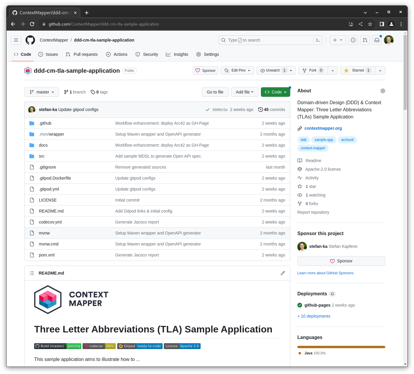 Three Letter Abbreviations (TLA) Sample Application (Context Mapper)